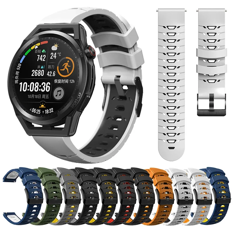 

Ремешок для huawei gt runner, huawei gt3 46 мм, gt3 pro, силиконовый, спортивный, 22 мм