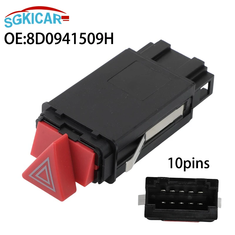 

8D0941509H 10-контактный аварийный выключатель аварийной сигнализации 8D0941509H01C 8D0941509K 480941509C для Audi A3 A4 B5 A6 C5