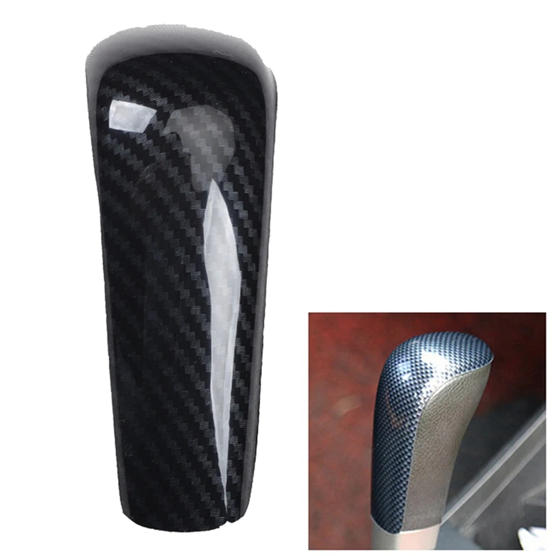

Car Carbon Fiber Gear Head Knob Shift Cover Trim Gear Shift Knob Shifter Lever Cover For Nissan Tiida RHD 2005-2010