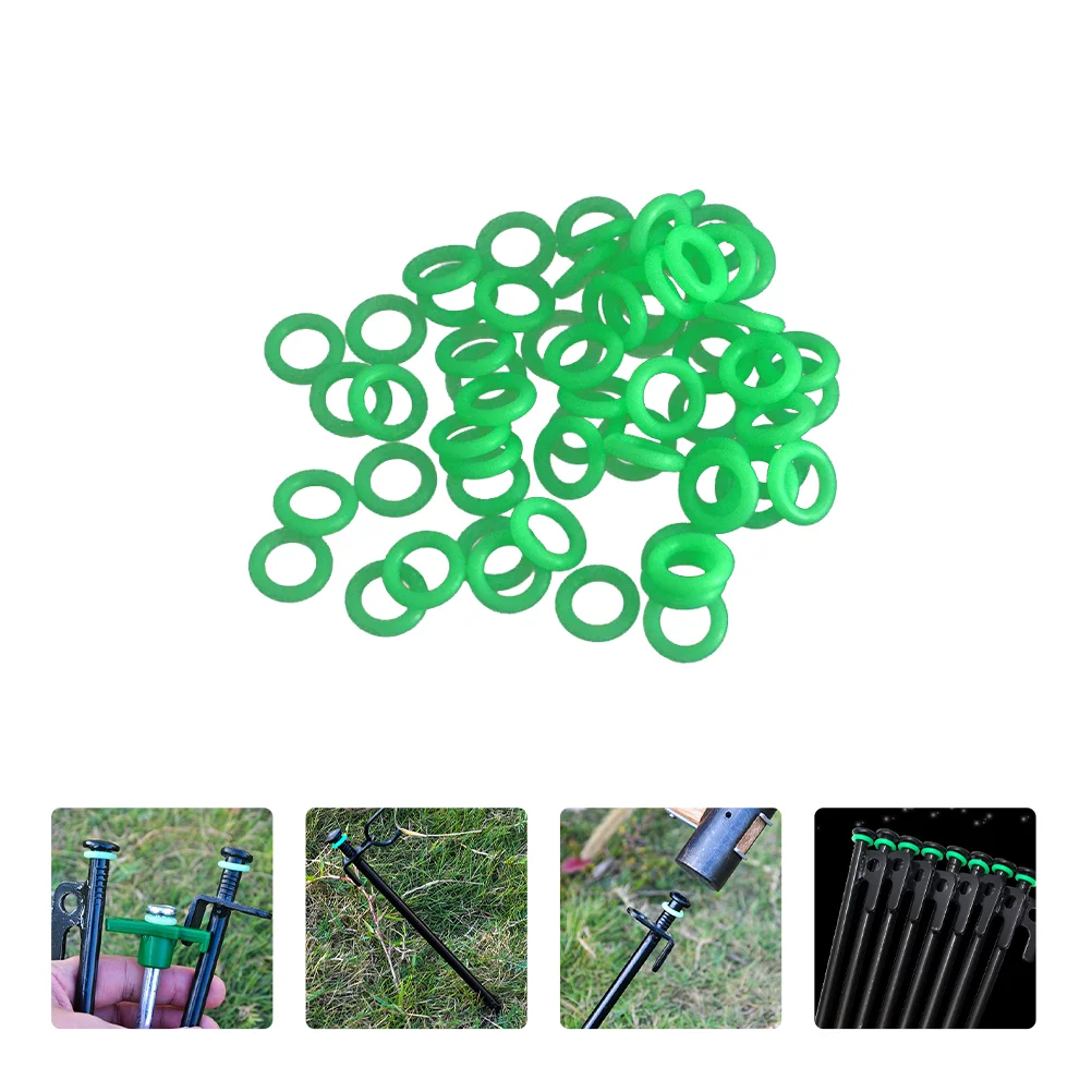 

100 Pcs Ground Nail Luminous Circle Outdoor Accessories Stake Rings Camping Tent Fluorescent Plastic Night Peg