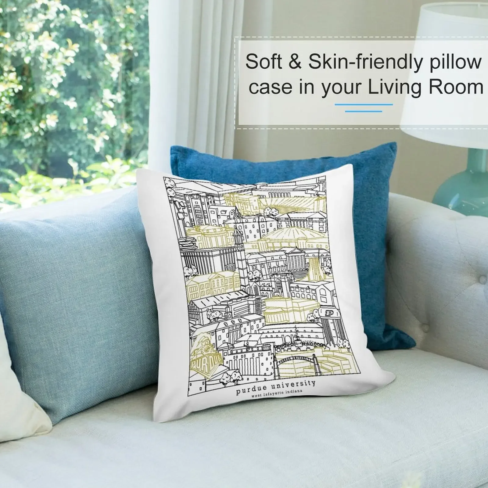 Purdue University Campus Artwork декоративная подушка диванные подушки чехол наволочка чехлы