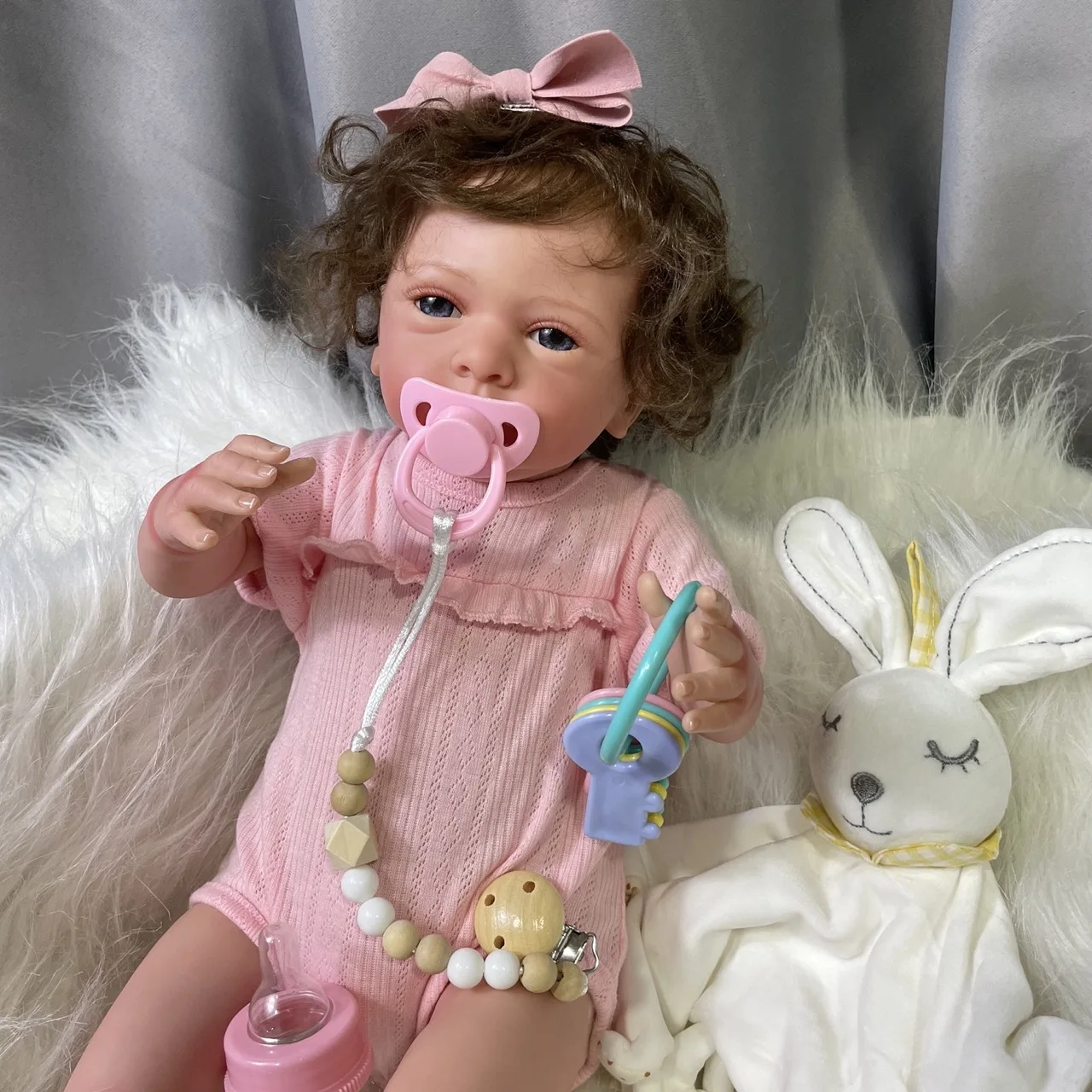 

50CM Already Finished Reborn Baby Doll Lifelike Handmade Rooted Hair Newborn DIY Toy Figure Birthday Gift For Girls lol