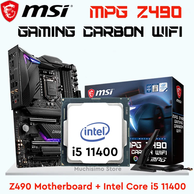 

Intel Core i5 11400 Combo 1200 MSI Z490 Gaming + i5 11400 материнская плата CPU Combo LGA1200 DDR4 десктопный Intel Z490 комплект материнской платы