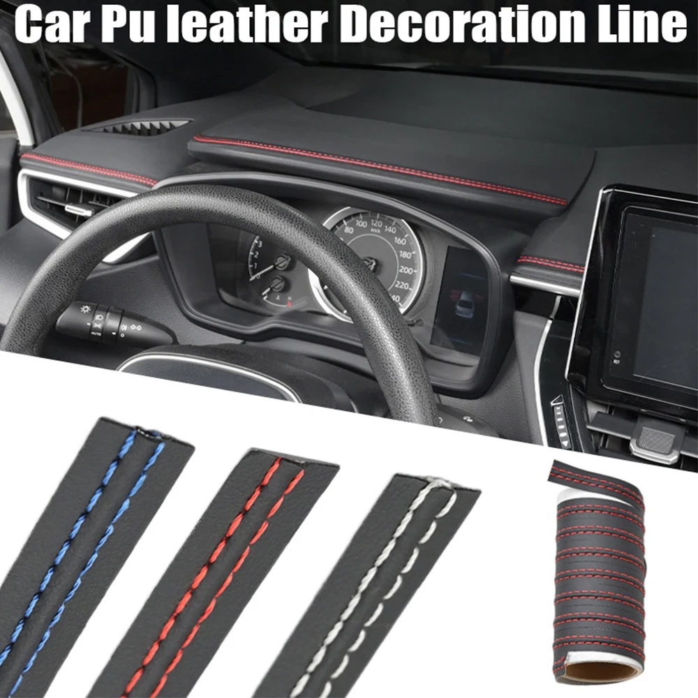 

Car Mouldings Trim Strip Pu Leather Car Interior Decoration Line for Door Dashboard Braid Sticker Strip DIY Universal 1.5x200cm