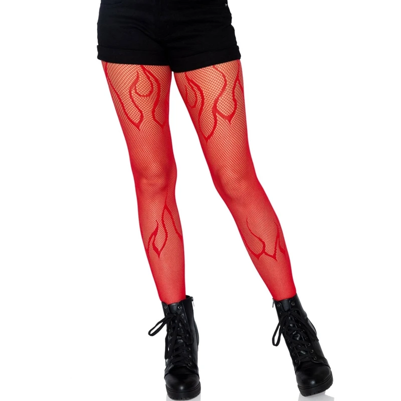 

Women‘s Fishnet Stockings Sexy Flame Tights Pantyhose Hollow out Pantyhose