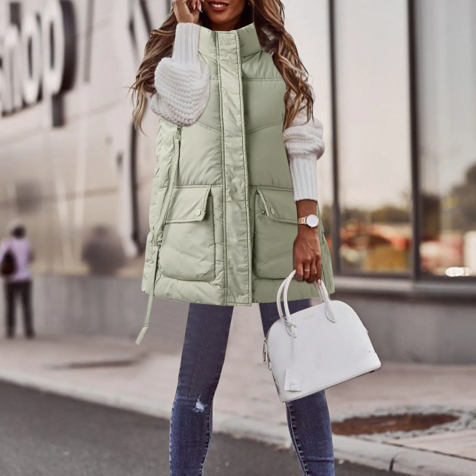 

Женское осенне-зимнее повседневное пальто на молнии, на пуговицах, теплый мягкий жилет, пальто с карманами, теплая одежда, уличная одежда