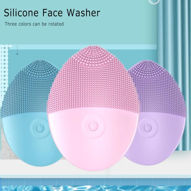 

Silicone Electric Facial Cleanser Vibration Face Deep Cleansing Pores Brush Skin Care Tools Massage Rejuvenation Brush