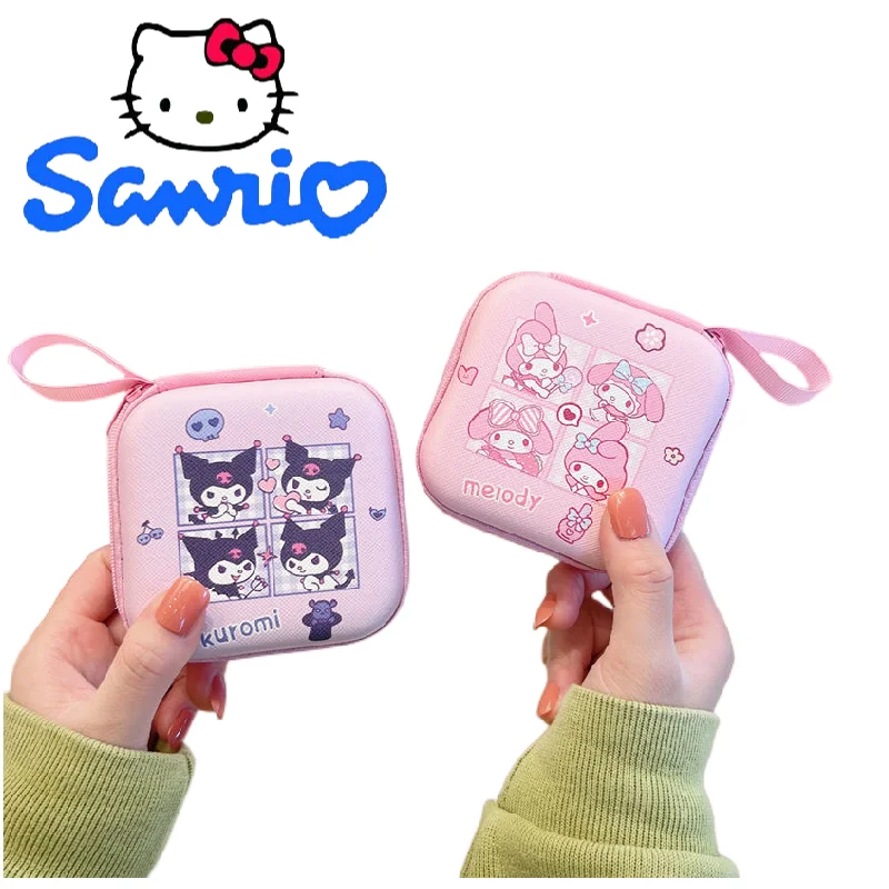 

Футляр для хранения кабеля и наушников My melody Sanrio с изображением периферической анимации макарон, зарядное устройство для U-диска, удобный футляр для хранения