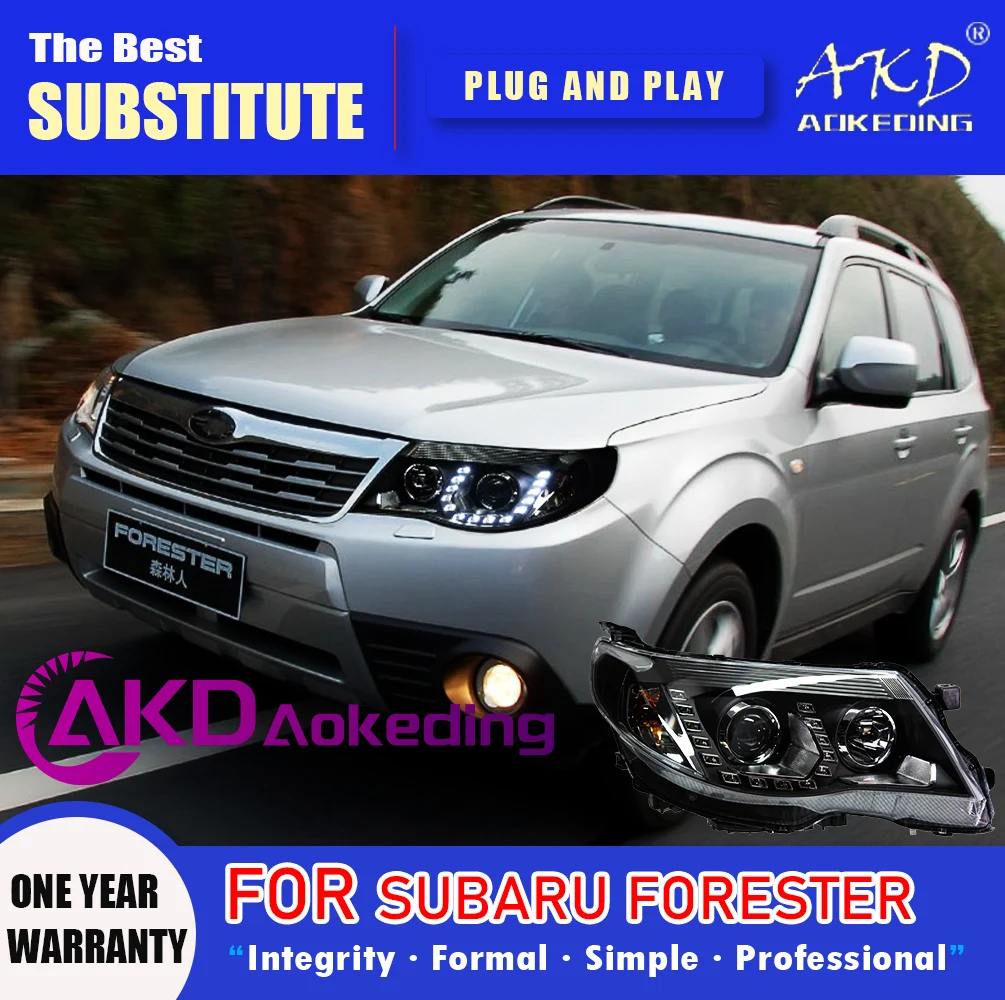 Фара AKD для Subaru Forester светодиодный фара 2008-2012 фары DRL сигнал поворота дальнего