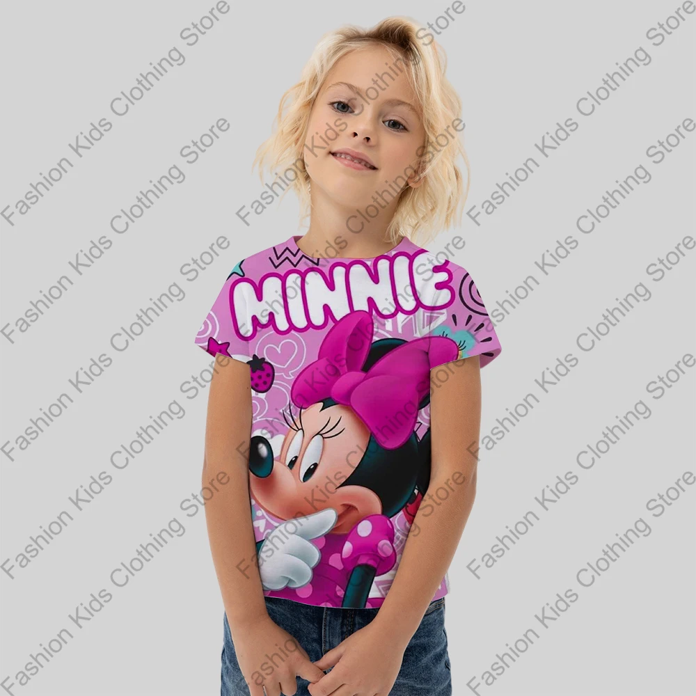 Унисекс MINISO Футболка С 3D Принтом Минни Маус В Стиле Аниме Уличная Одежда Оверсайз