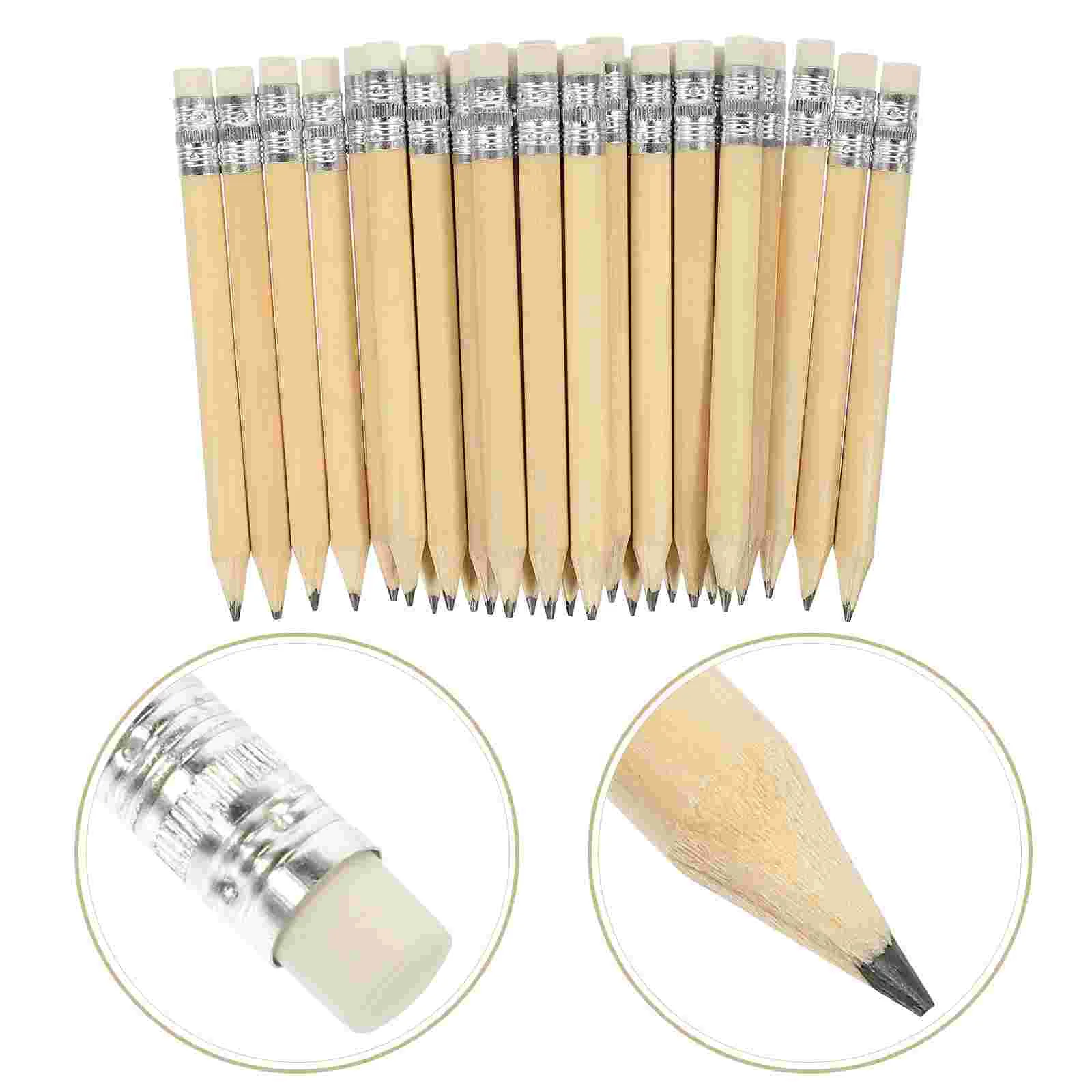 50 Pcs Mini Short Pupil Pencils Golfing Giant Triangle Small Log Wooden Toddler