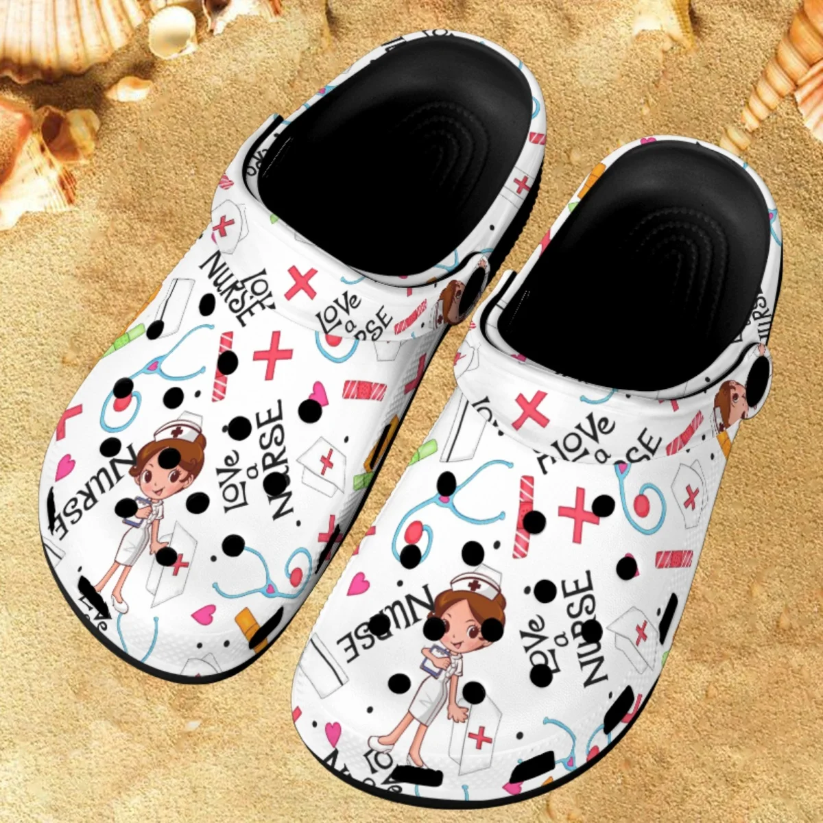 

Fashion Casual Nurse Work Sandals Medical Brand Design Anti-slip Indoor Slippers Breathable Lightweight Bathroom Shower Slides