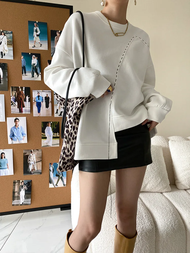 UCXQ модный свитшот Tide японский корейский повседневный универсальный с круглым