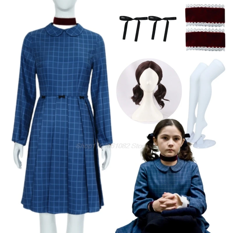 Новый страшный фильм Сирф Эстер Колман костюм для косплея парик синее клетчатое