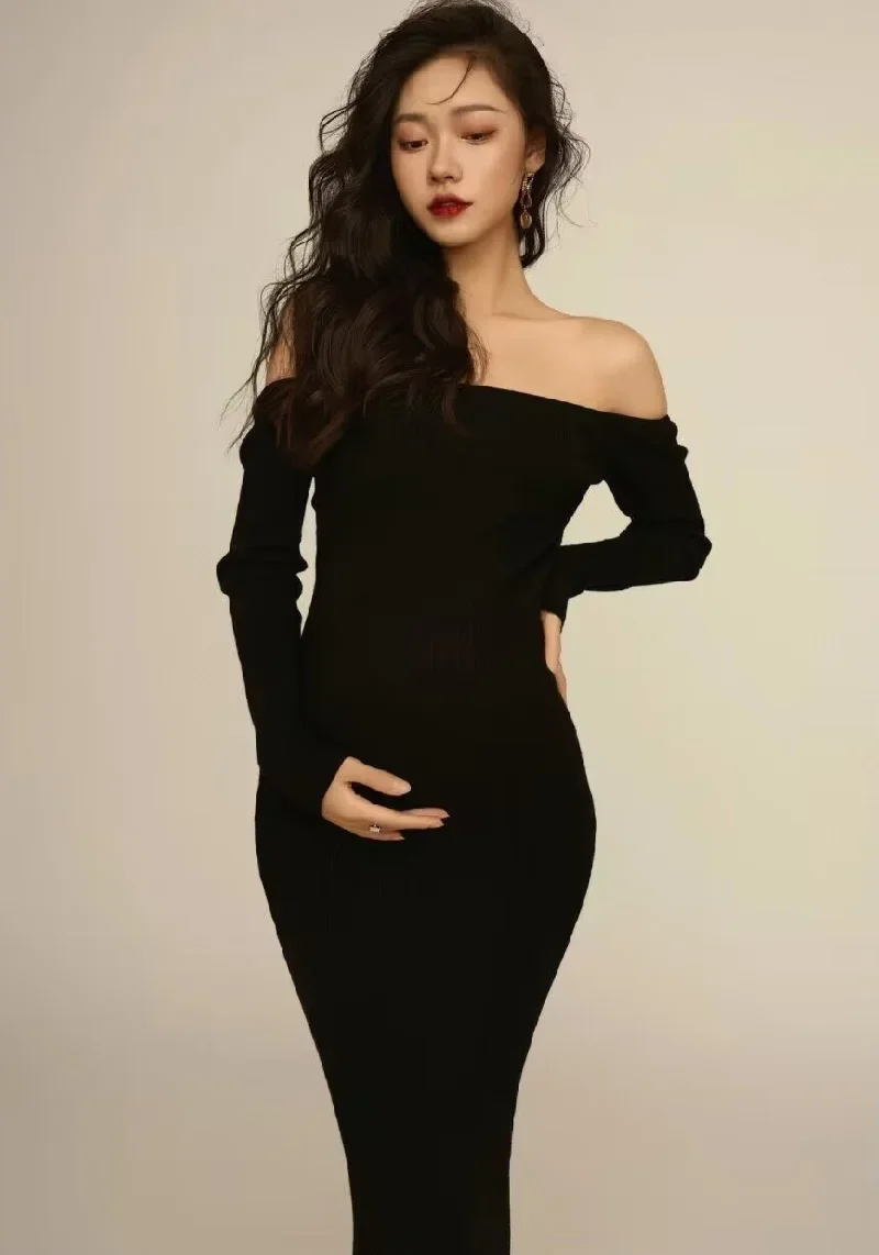 Сексуальные Платья для беременных Sepzay фотосъемки с длинным рукавом и открытой