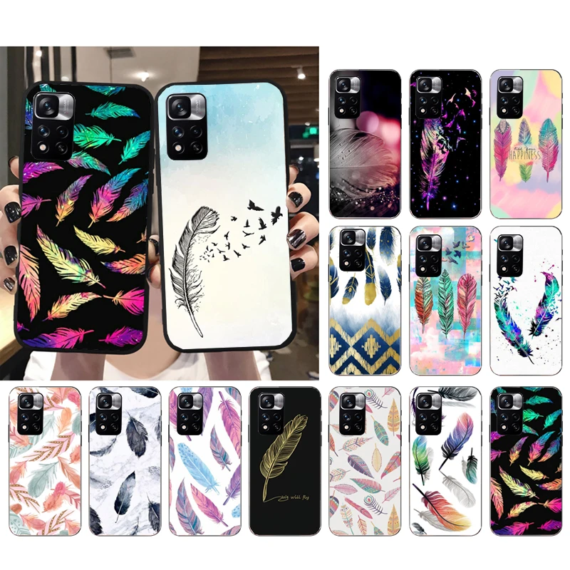 

Phone Case For Xiaomi Redmi Note 11 11S 11T Pro 10 9Pro Note9S 10S Redmi 10 9 10C 9C 9A 9T Feather
