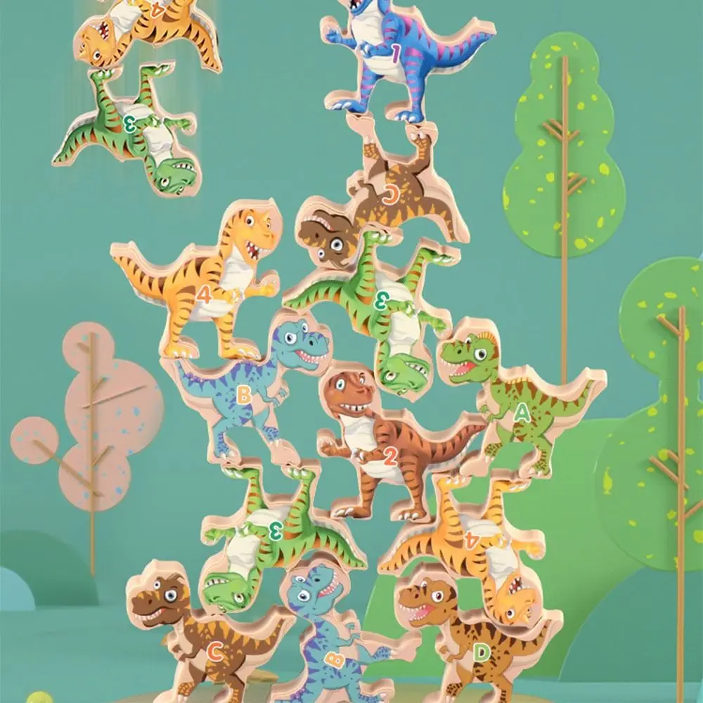

Wooden Dinosaur Stacking Building Blocks Toy High Balance Dog Balance Building Blocks Toy Board Game