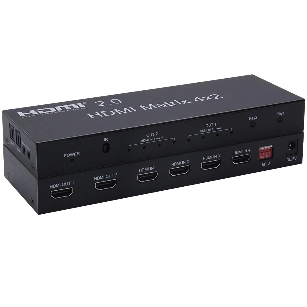 Матрица 4K HDMI матрица 4 х2 с аудио 2 переключатель матрицы В сплиттер 60 Гц HDCP |