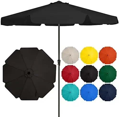 

Зонты для улицы, большой рынок зонтиков с нажимной кнопкой, система наклона и кривошипа, 8 прочных ребер, защита от УФ-лучей, водонепроницаемый Sunpr