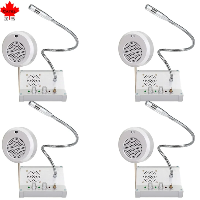 CATEL CT106 4 pcs 3W Dual Way Wireless Window Intercom Counter System for Bank, Hospital, Clinics, Railway Station