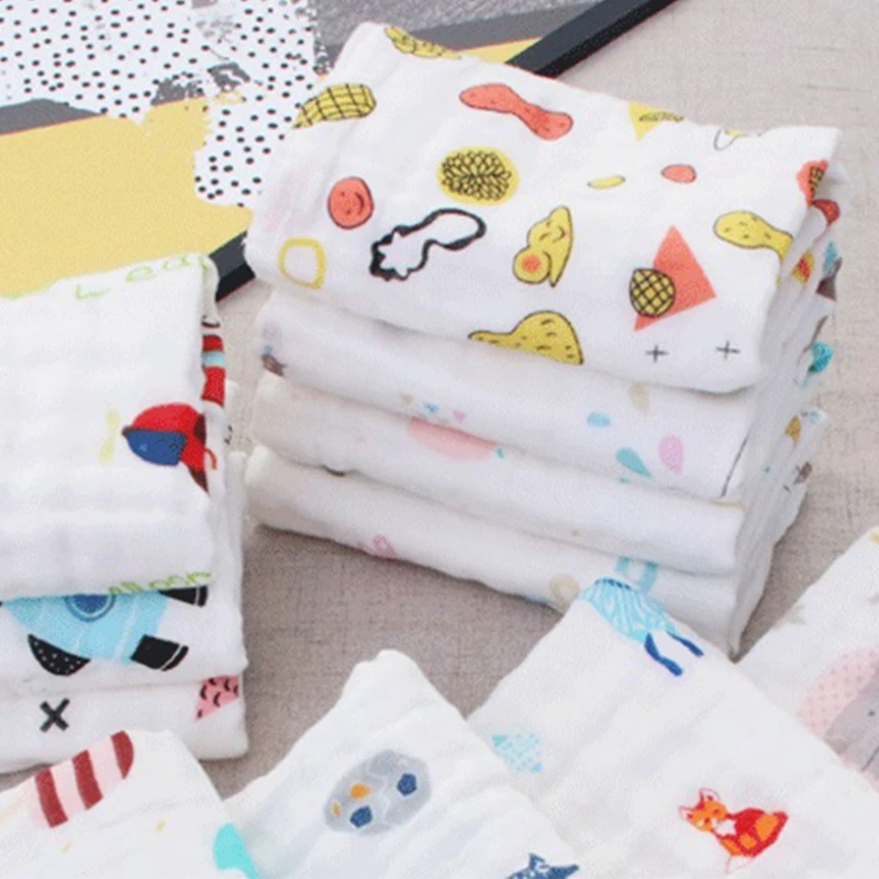 

30x30cm Baby Cotton Saliva Towel Assorted Patterns Hankies Square Hankerchief