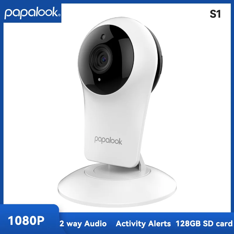 

Видеоняня PAPALOOK S1, 1080P HD, 4-кратный зум, распознавание плача, ночное видение, Wi-Fi, управление через приложение