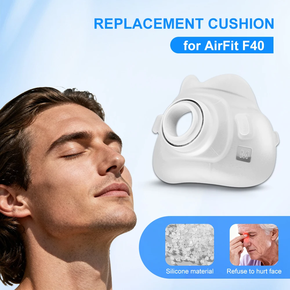 Фото Маска для лица CPAP от храпа, носовая маска-респиратор, комфортный чехол, бесшумный вентилятор для улучшения сна при апноэ, для масок AirFit F40 №3
