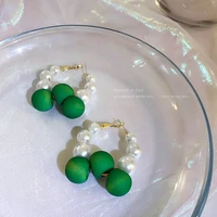 2022 new fashion pearl earrings summer green earrings temperament fashion joker earrings women pendientes colgantes