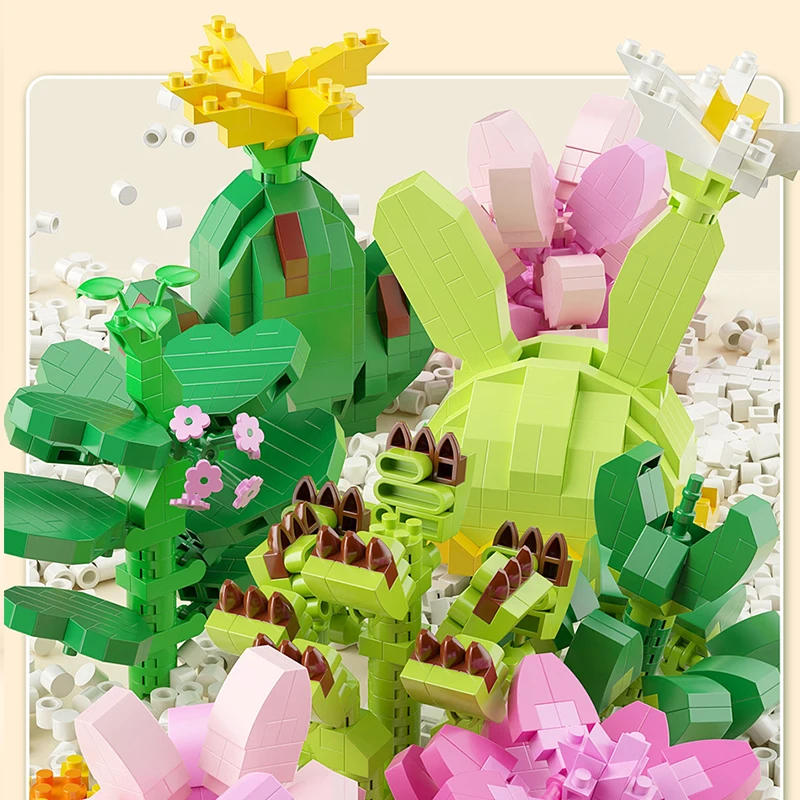 Цветок искусственное растение суккуленты здания блоки садовая растительность