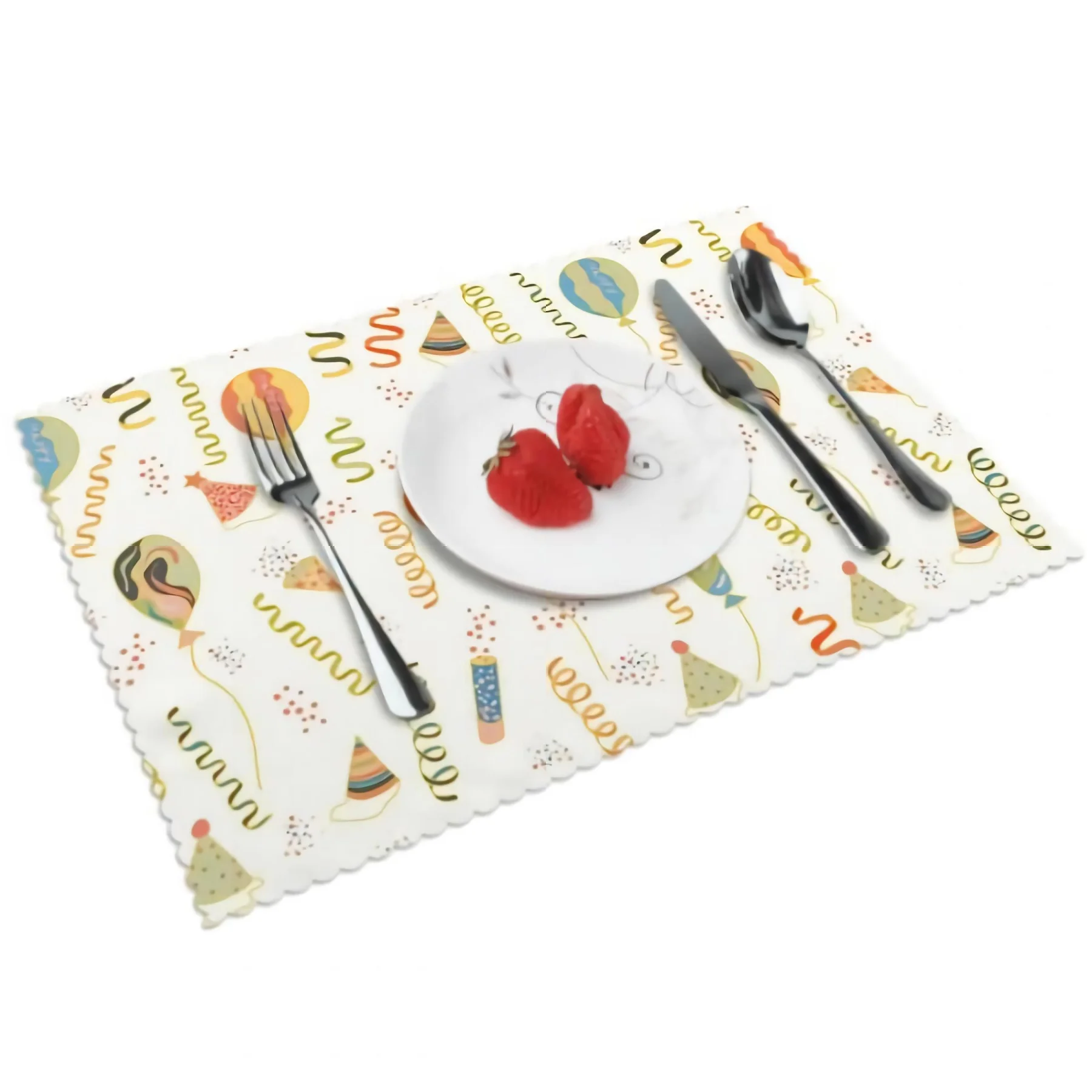 

Cute Cake Placemats for Dining Table Set of 4 Cute CakeDecor Rectangular Heat Resistant Washable Place Mat