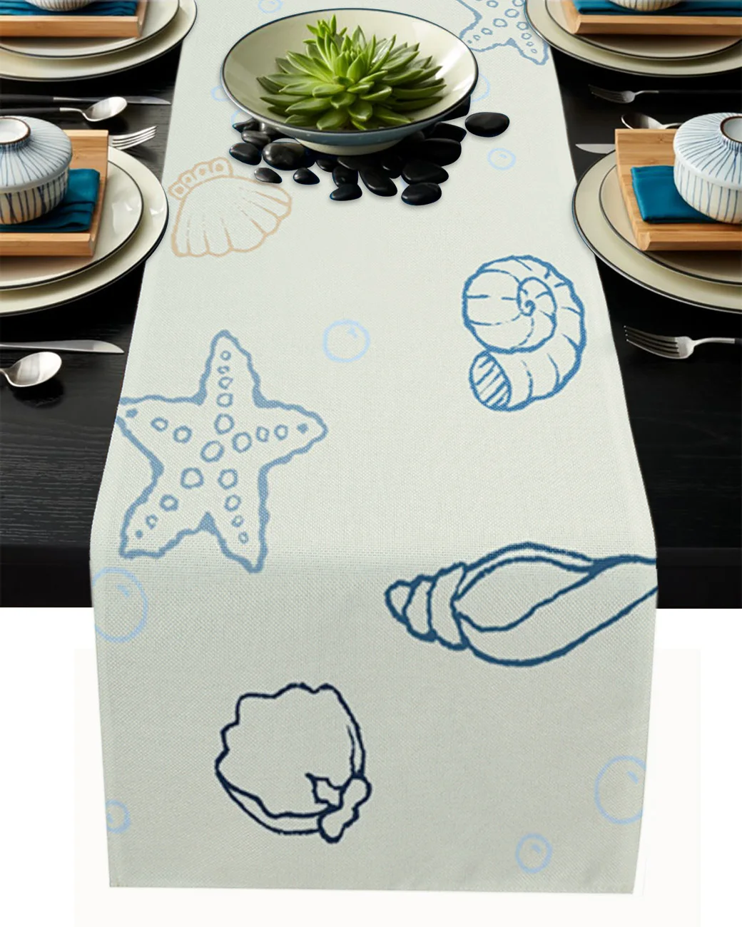 

Seashell Starfish Scallop Tablecloth Table Runner Decoration Home Decor Dinner Table Decoration Table Decor