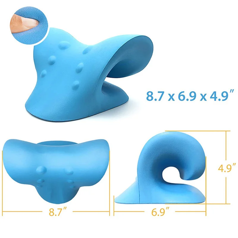Neck Shoulder Stretcher Relaxer Cervical Chiropractic Traction Pillow Massage Pain Relief Support Corrector Device |