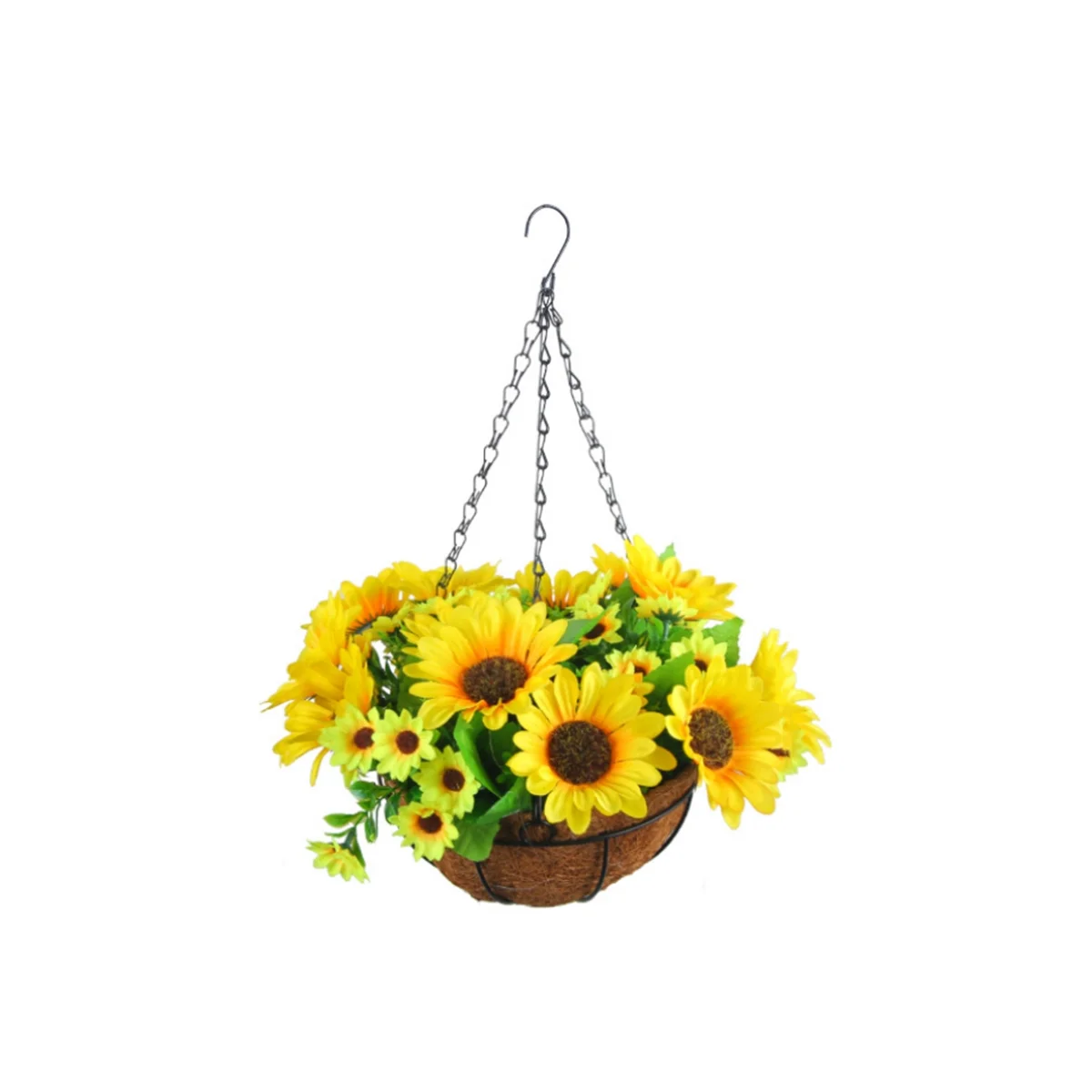 

Искусственные подвесные цветы в корзине для украшения внутреннего дворика, газона, сада, для украшения улицы и помещения-желтые