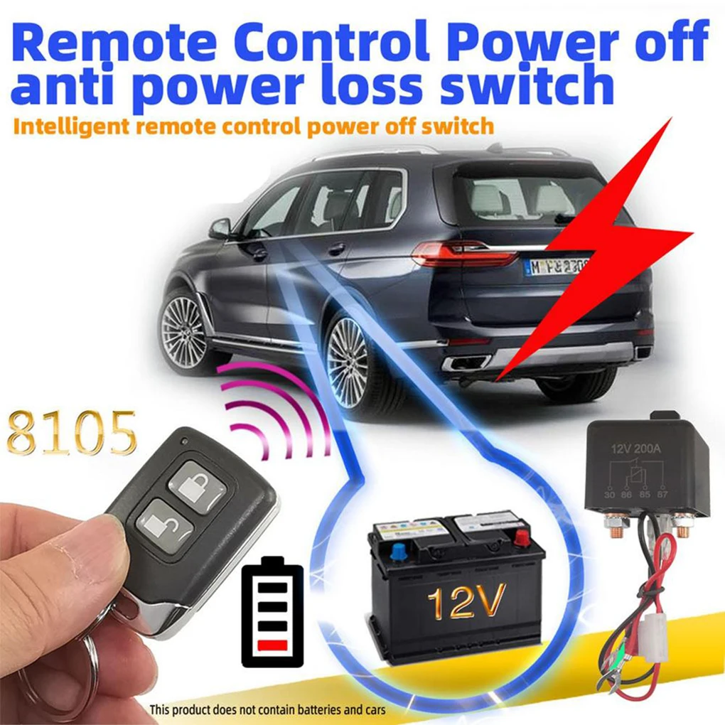 

Remote Battery Disconnect Switch Relay Off Universal 12V Truck Power Supply Trigger Convenient Widely Used Smart