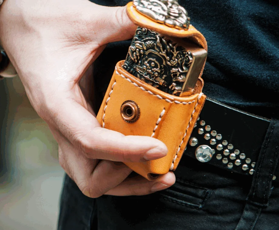 Роскошная сумка для зажигалки из натуральной кожи металлический портсигар с