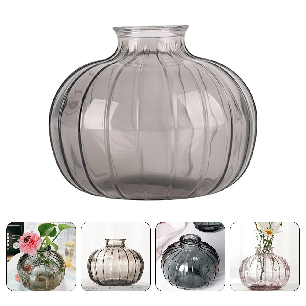 

Vaseflower Vases Pumpkin Crystal Floral Rustic Terrarium Clear Planter Decorativebud Simplefigurine Desktop Shaped Farmhouse Jar