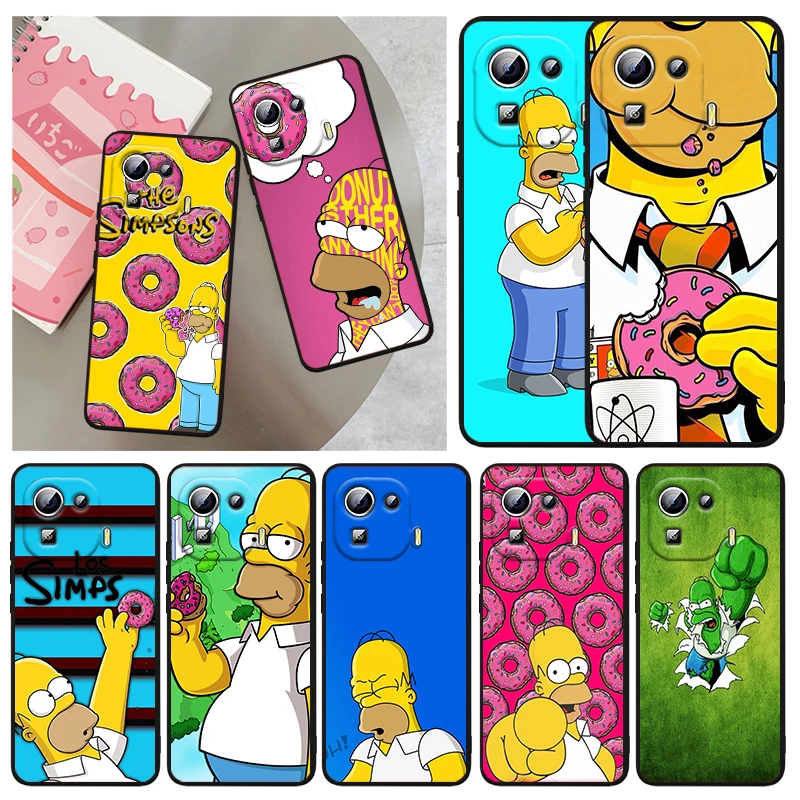

The Simpsons Family For Xiaomi Mi 12 12X 11T 11 11i 10i 10T 10S Note 10 9T 9 SE Lite Ultra Pro 5G Capa Black Phone Case