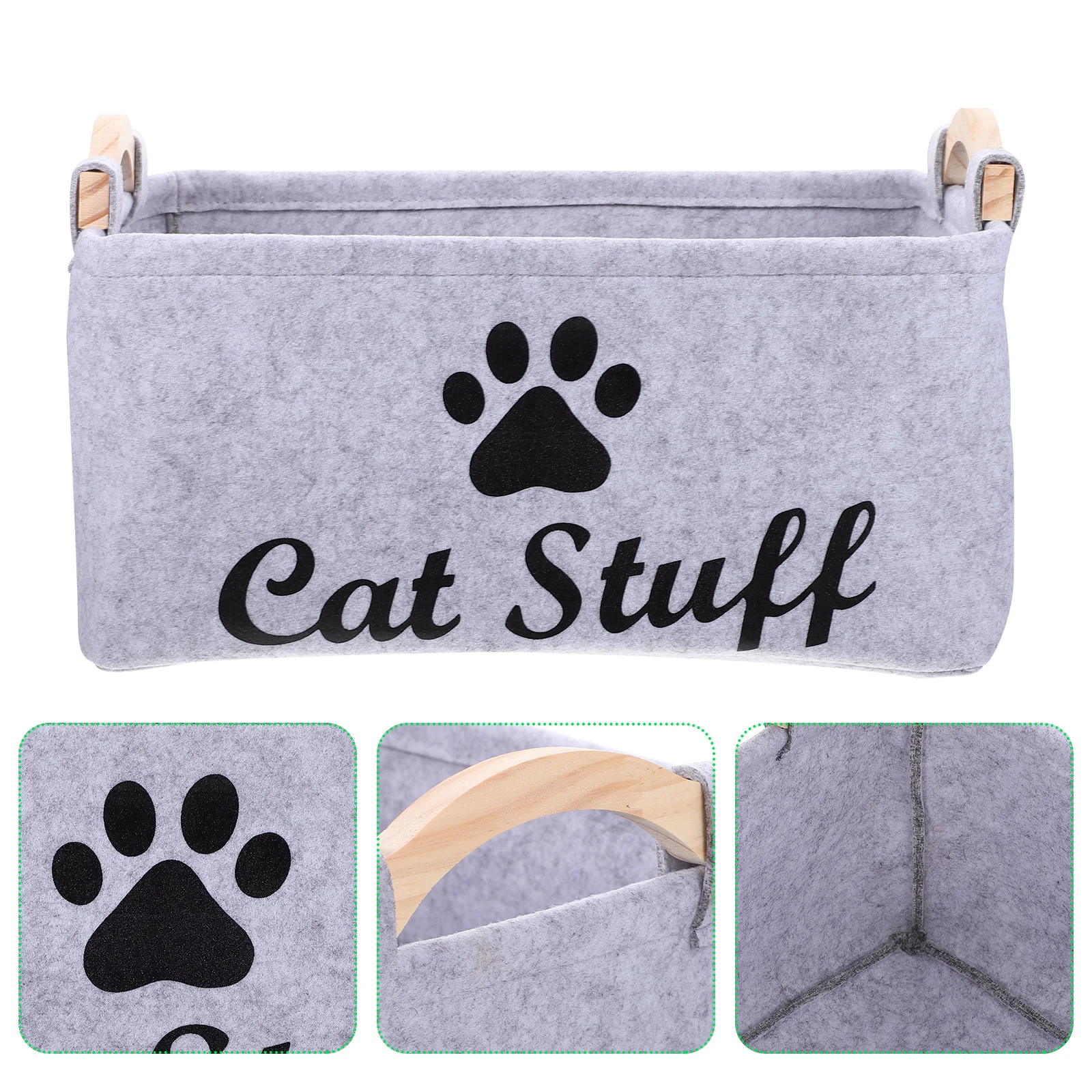 

Pet Storage Box Toy Accessory Basket Bin Felt Container Dog Organizer Collapsible Crate