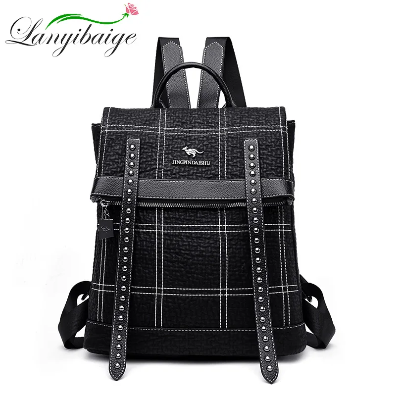 

2022 Fashion Backpack Women Genuine Leather Backpacks Female White School Bags For Teenage Girls Shoulder Bag Travel BackPack