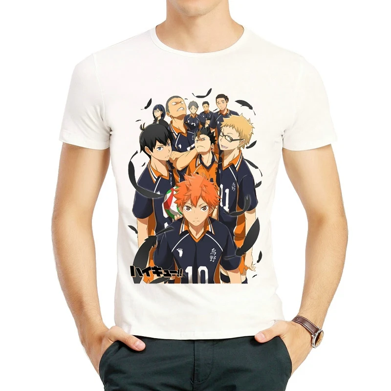 

Haikyuu T Shirt For Mens Women Fashion White Color Short Sleeve Anime Style Print Tops Tees O Neck Spring Unisex Clothes