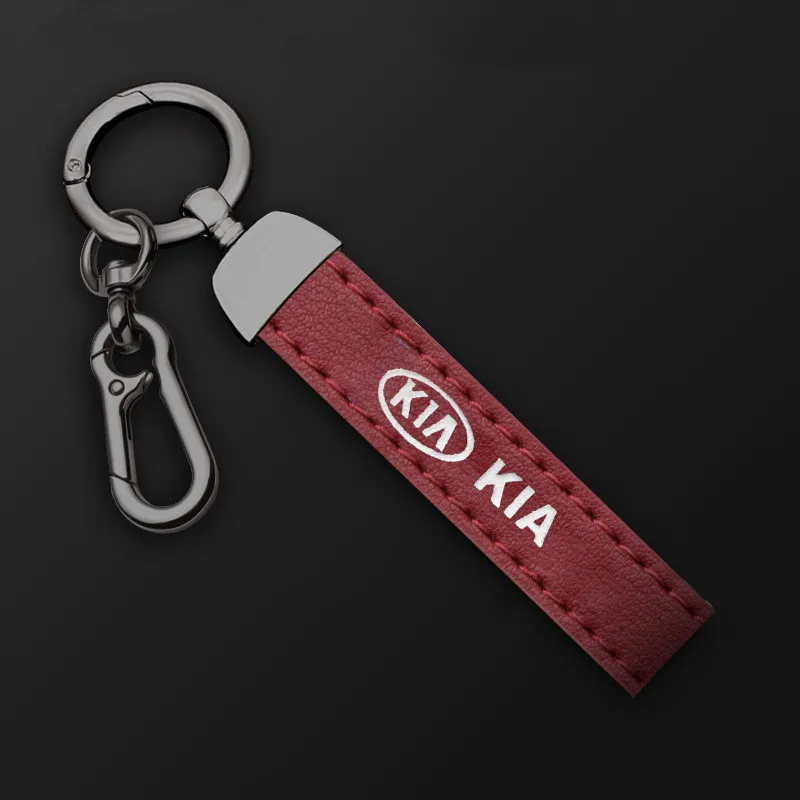 

Металлический кожаный автомобильный брелок для ключей, подвеска для KIA Sportage Ceed Sorento Cerato Optima Picanto Rio Soul Stonic, аксессуар