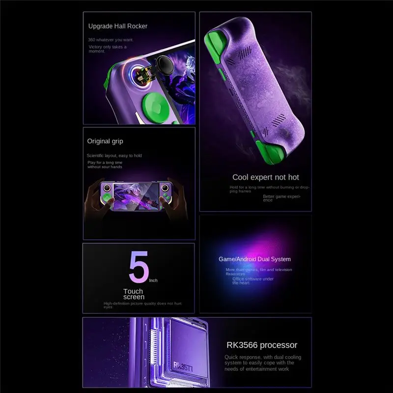 Фото Портативная игровая консоль E6 Plus 64 ГБ + 15000 игр, 5-дюймовая портативная видеоконсоль с поддержкой подключения к телевизору, аркадная игровая консоль №5