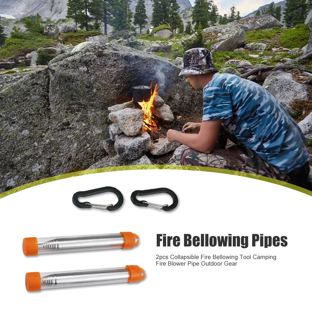 

Прочные огнеупорные трубы, классические деликатные 2 шт. складные огнеупорные трубы, инструмент для кемпинга, огнеупорная труба, уличное сн...