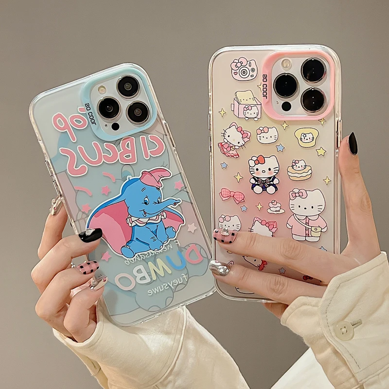 

Sanrio Hello Kitty милый мультяшный чехол для телефона Дамбо подходит для нового Iphone 14pro Max Apple 13 чехол для телефона 12 силиконовый 11 защита от падения