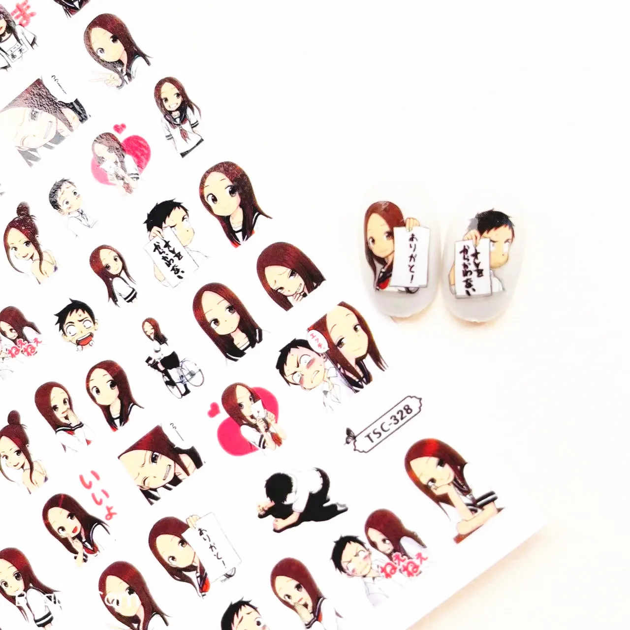 

TSC-328 Teasing Master Takagi-san ARTLIN anime 3d Nail Art Stickers Decal Slider template diy nail tool decorations