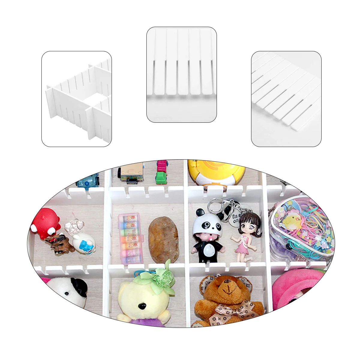 

34 Pcs Drawer Plastic Divider Home Partition Desk Organizer Grid Separator Adjustable Makeup Storage Drawers