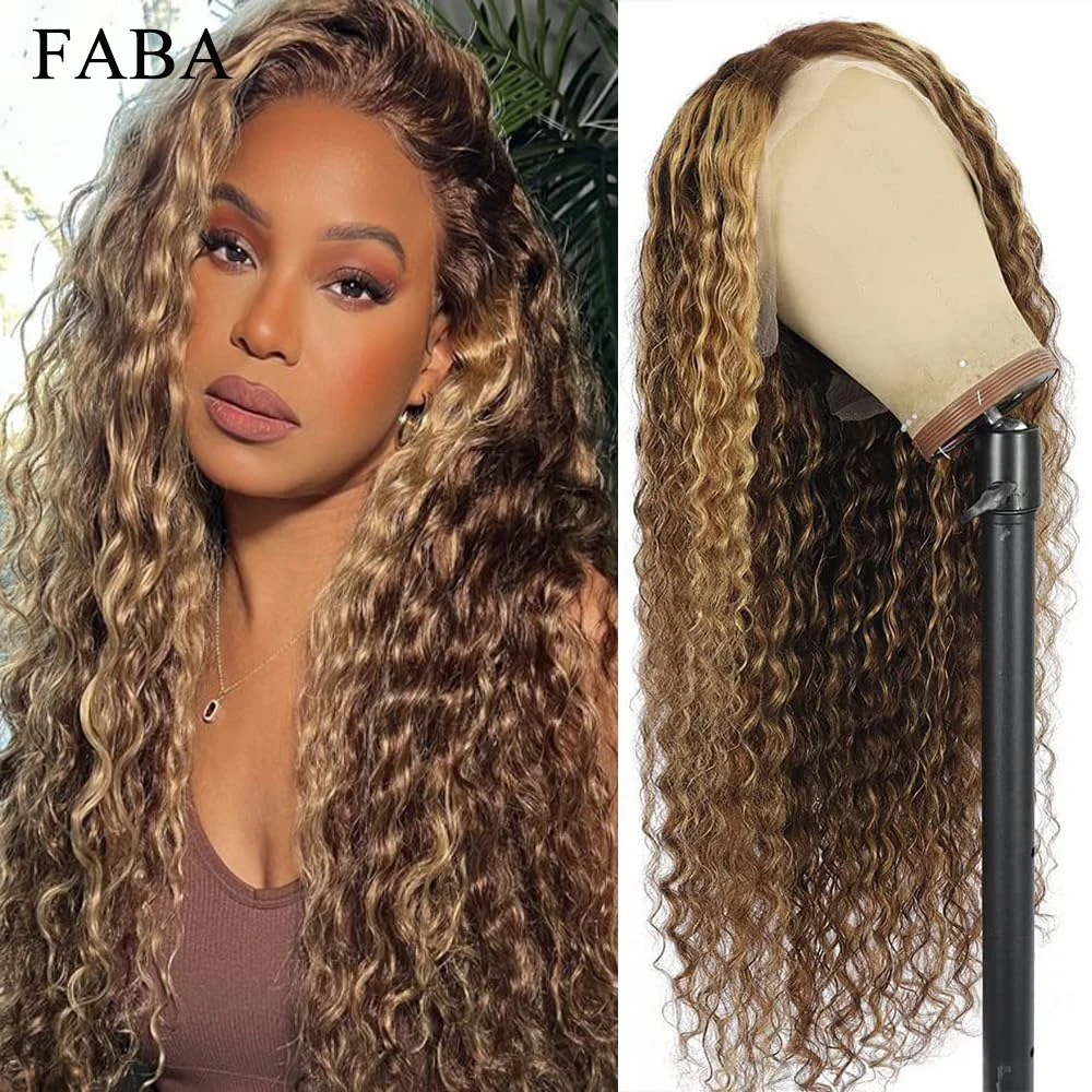 FABA Highlight Wig Human Hair 427 Curly Lace Frontal 13x4 HD Кружевные фронтальные парики с детскими