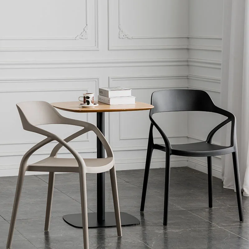 

Lounge Backrest Chairs Dining Room Minimalist Nordic Plastic Chairs Ergonomic Kitchen Cadeiras De Jantar Dining Table Furniture