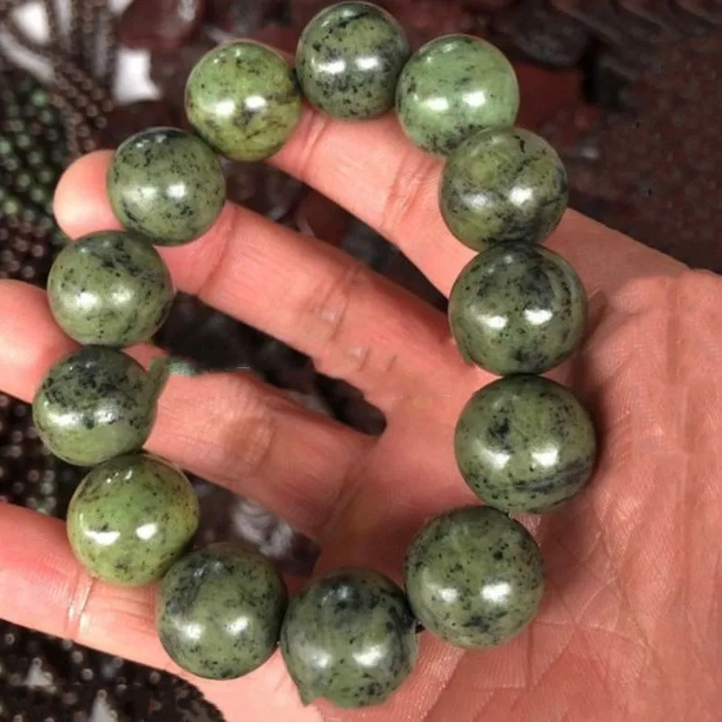 

Natural Jade Tibet Tibetan Jademedicine King Stone Meteorite Bracelet Men and Women Strong Magnetic Health Care Bracelet Jewelry