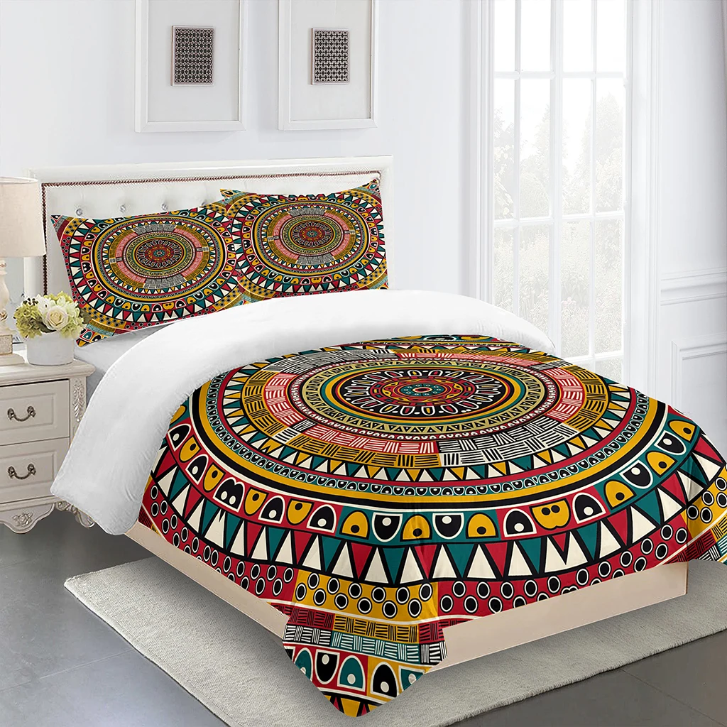 

Luxury Boho Bohemian3Pcs Geometric Queen King Full Size Duvet Cover Bedding Linen Set 2 Seater Bedspread 200x200 240x220 160x200